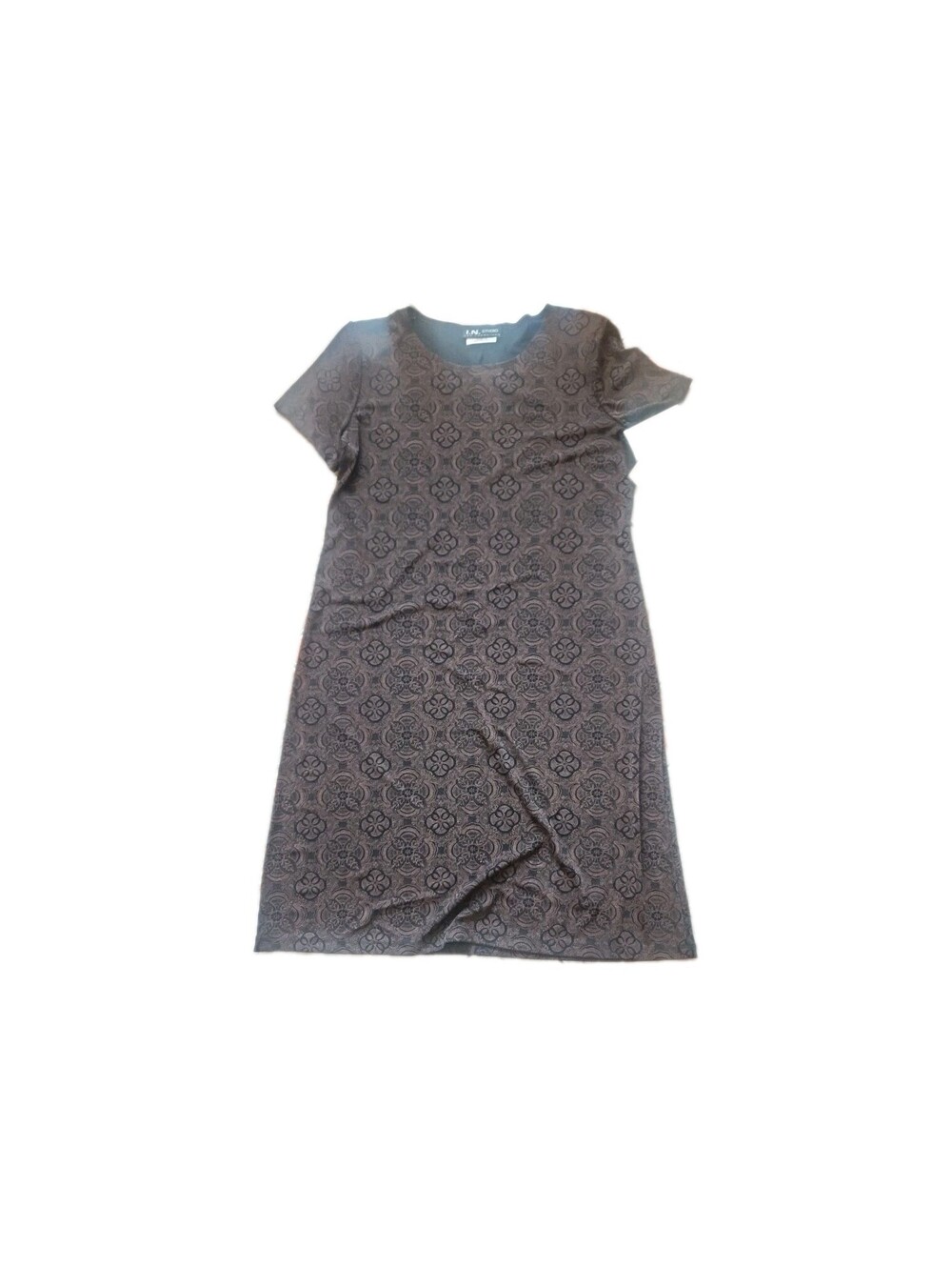 I.N. Studio San Francisco Brown Dress Size 12 New With Tags Cymatic Patterns